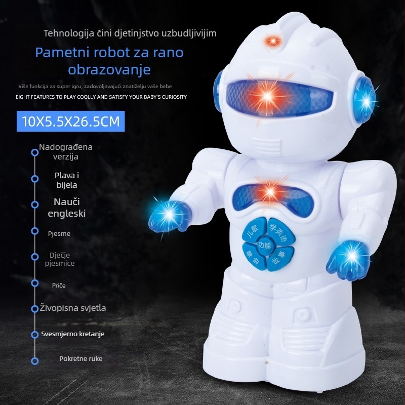 Dječja edukativna igračka: višefunkcionalni robot za rano obrazovanje s daljinskim upravljačem, svjetlom i glazbom, interakcija roditelj-dijete