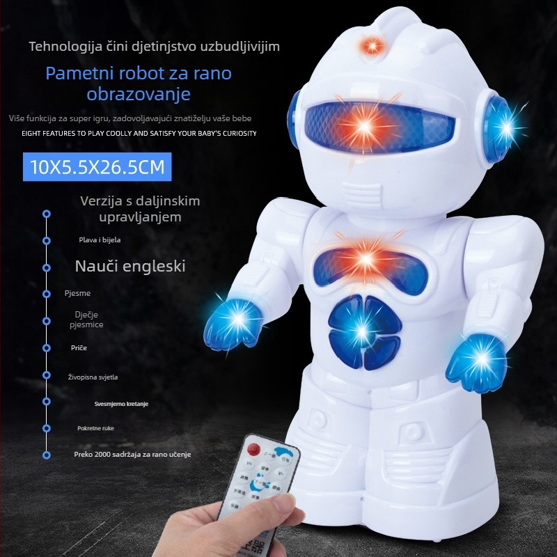 Dječja edukativna igračka: višefunkcionalni robot za rano obrazovanje s daljinskim upravljačem, svjetlom i glazbom, interakcija roditelj-dijete