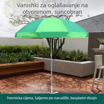 Reklamni kišobran s 8 željeznih rebara, poliesterska tkanina 210T, ručno otvaranje, mogućnost otiska logotipa