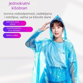 Jednokratni set kabanice i hlača za kišu, unisex za odrasle, za rafting, prašno i vodootporno, prijenosno za vanjsku upotrebu, PE tkanina