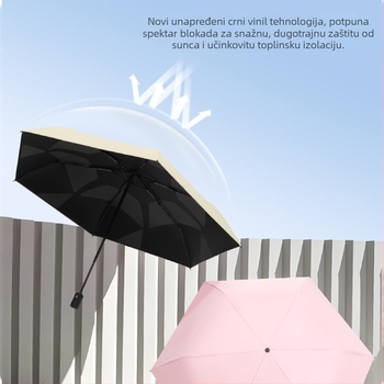 Automatski kišobran u dizajnu perja s UV zaštitom UPF>50, 6 vlaknastih rebara, tkanina 210T s vinilnim ljepilom, moguć tisak logotipa