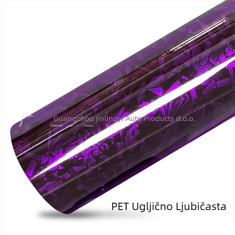 PET folija za automobil s uzorkom vlakna ugljika u obliku cvijeta, mijenja boju, dekorativna folija za karoseriju