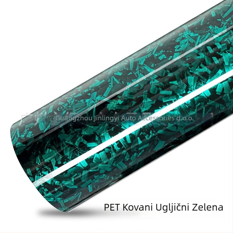 PET folija za automobil s uzorkom vlakna ugljika u obliku cvijeta, mijenja boju, dekorativna folija za karoseriju