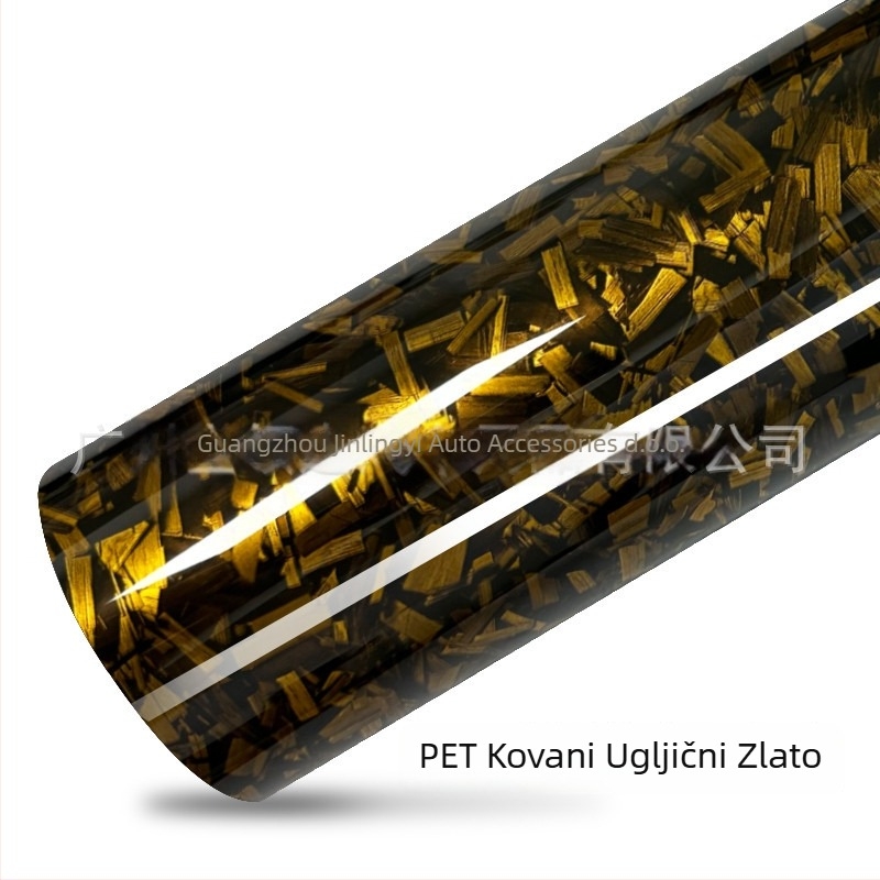 PET folija za automobil s uzorkom vlakna ugljika u obliku cvijeta, mijenja boju, dekorativna folija za karoseriju