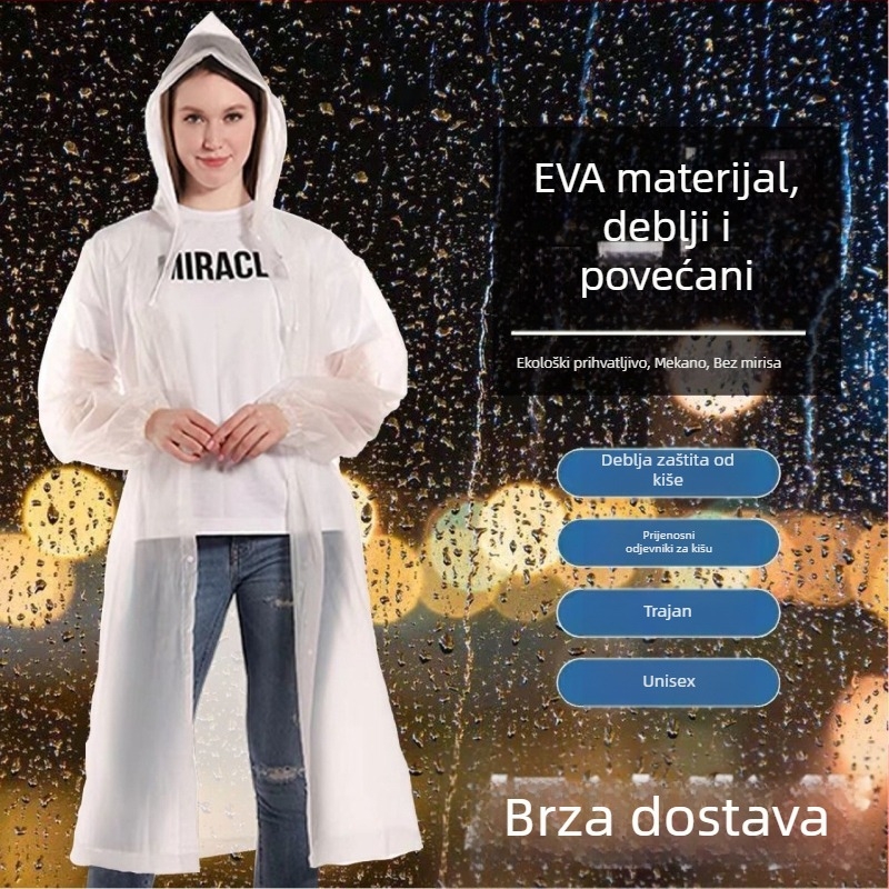 EVA kišni pončo za odrasle, višekratna upotreba, pogodno za planinarenje i rafting, standardna debljina, mogućnost tiskanja logotipa