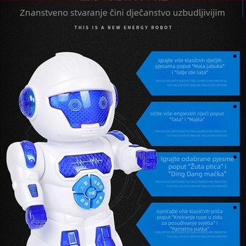 Rani obrazovni dječji robot, interaktivni pripovjedač učenja s glazbom i emocionalnom interakcijom (materijal: ABS; napajanje: baterije; za dob 4–6 godina; funkcije: Električni, bljeskanje, punjivo, roditelj-dijete igra)