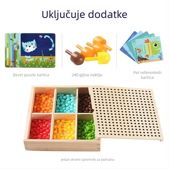 Drveni puzzle s gljivičnim klinovima za djecu, 3D slagalica, uzrast 4–6 godina, prilagođene slike, drvena igračka (3C)