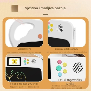 Obrazovna ploča za crtanje s učenjem slova i engleskog (Pinyin); glazbena funkcija; za djecu 4-6 godina; šifra proizvoda B8w34tpj