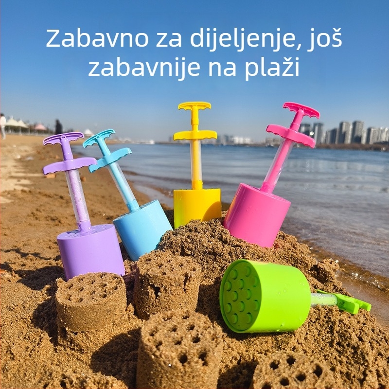 ABS plastični alat za pijesak za igru na plaži – Jun Sheng pijesak igrač, pakiranje u mrežnoj vrećici, za dob 7–14 godina
