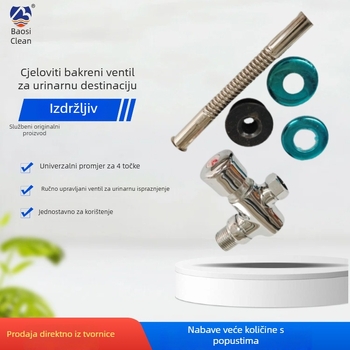 Cjelomeden četverostruki ručni ispirni ventil za WC i urin s kašnjenjem, model 6700