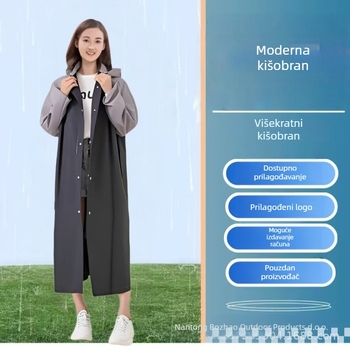 Planinarska kiša jakna, unisex, PEVA tkanina, debljina 15, prilagodljiv logo