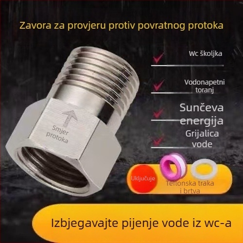 Jednostranični provodni ventil za kupaonske vodovode – 304 nehrđajući čelik, jednodjelno lijevanje, spiralna ugradnja, moderni minimalistički stil