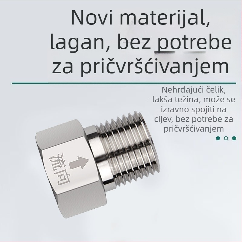 Jednostranični provodni ventil za kupaonske vodovode – 304 nehrđajući čelik, jednodjelno lijevanje, spiralna ugradnja, moderni minimalistički stil