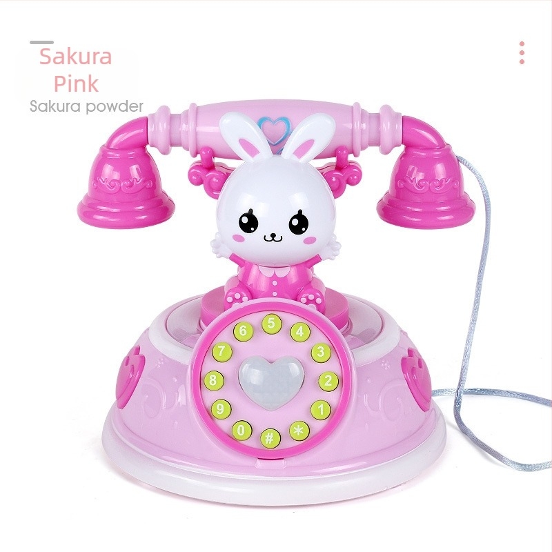Dječji retro telefon za rani odgoj — igračka s glazbom/glasom, plastika, uzrast 0–3 godina