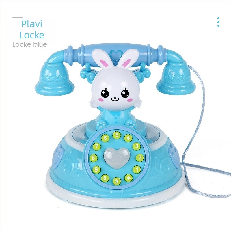 Dječji retro telefon za rani odgoj — igračka s glazbom/glasom, plastika, uzrast 0–3 godina