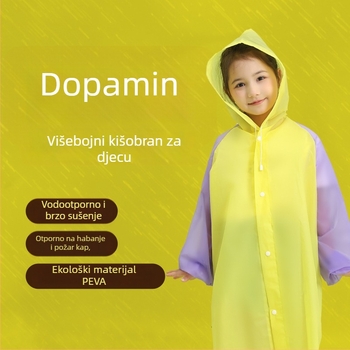 Dječji kišni pončo, jednovrstan dizajn, PEVA tkanina 0,15 mm, vodootporan i otporan na mrlje, model 80919
