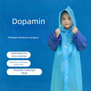 Dječji kišni pončo, jednovrstan dizajn, PEVA tkanina 0,15 mm, vodootporan i otporan na mrlje, model 80919