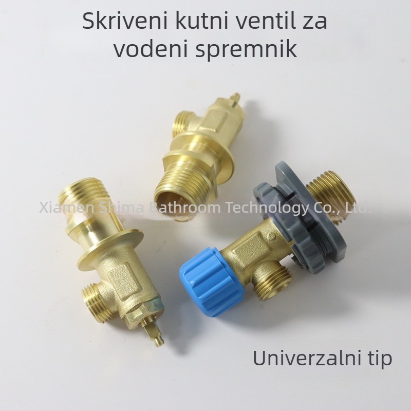 XAWY Skriveni spremnik kutni ventil — mesing, univerzalno ulazno spojenje