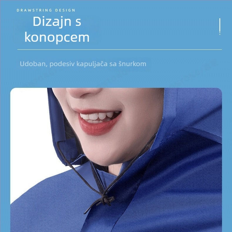Kišni pončo za električno vozilo s debelim vidljivim instrument pločom, dugačak, cijelo tijelo vodootporan pončo od Oxford platna s PVC premazom, debljina tkanine 0.6, za odrasle, namijenjeno jednoj osobi