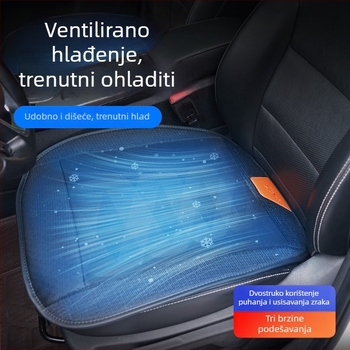 Ventilirajući hlađajući jastuk za automobil s USB ventilatorom, kompatibilnost 12V/24V, za auto, kamion i ured, poliester površina