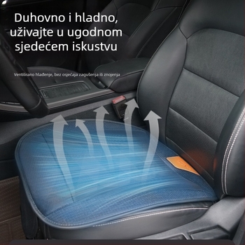 Ventilirajući hlađajući jastuk za automobil s USB ventilatorom, kompatibilnost 12V/24V, za auto, kamion i ured, poliester površina