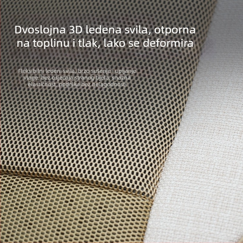 Ventilirajući hlađajući jastuk za automobil s USB ventilatorom, kompatibilnost 12V/24V, za auto, kamion i ured, poliester površina