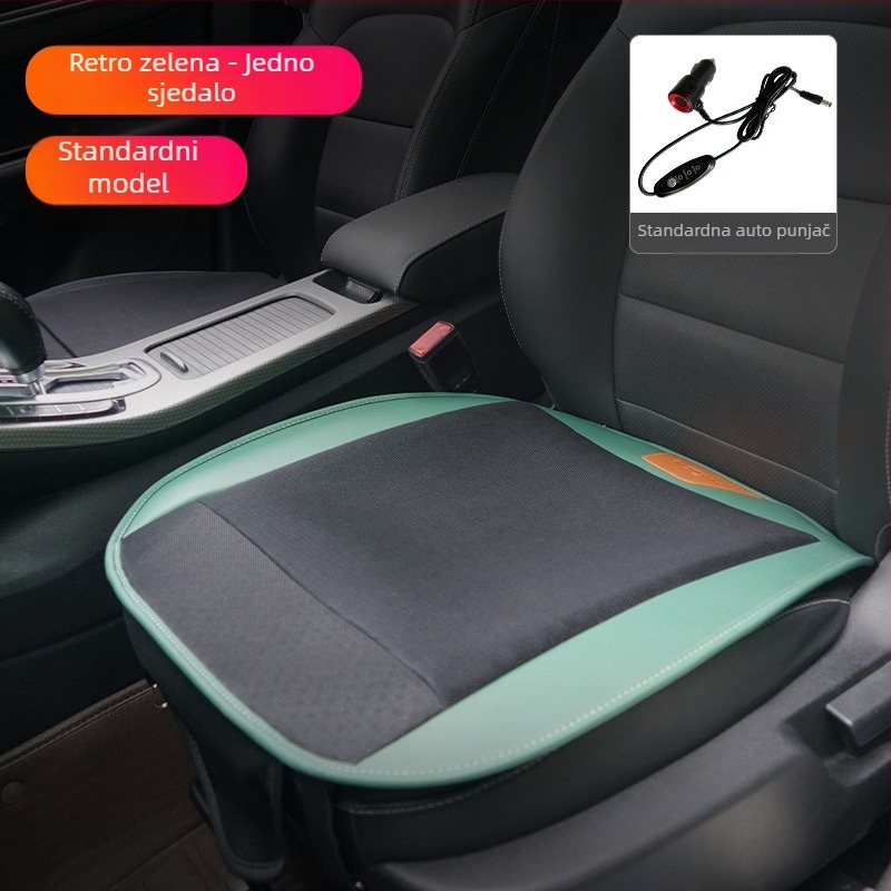 Ventilirajući hlađajući jastuk za automobil s USB ventilatorom, kompatibilnost 12V/24V, za auto, kamion i ured, poliester površina