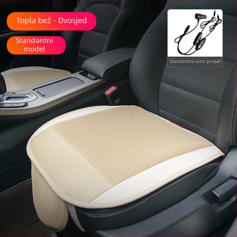 Ventilirajući hlađajući jastuk za automobil s USB ventilatorom, kompatibilnost 12V/24V, za auto, kamion i ured, poliester površina