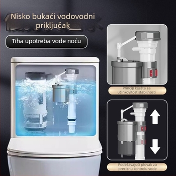 Set ventila za WC: ulazni ventil, odvodni ventil, gumb spremnika (Materijal: PP; Stil: kineski stil; Obrada: ručna; Upotreba: prekidač; Vrsta ventila: povratni ventil)