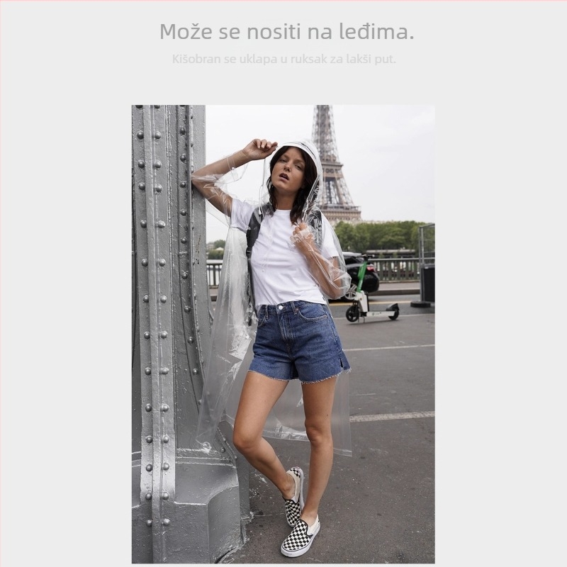 Kišni pončo za odrasle — EVA tkanina, debljina 0,2, za planinarenje i vožnju biciklom