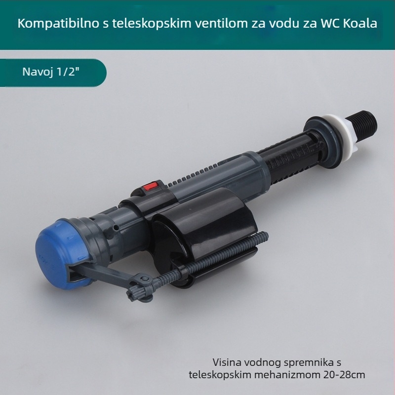 Ventil za ulaz vode u WC-u – univerzalni dijelovi spremnika, kontrola visine razine vode, POM materijal, ubrizgano kalupljenje