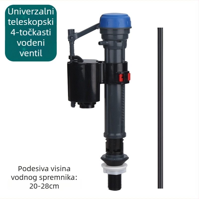 Ventil za ulaz vode u WC-u – univerzalni dijelovi spremnika, kontrola visine razine vode, POM materijal, ubrizgano kalupljenje