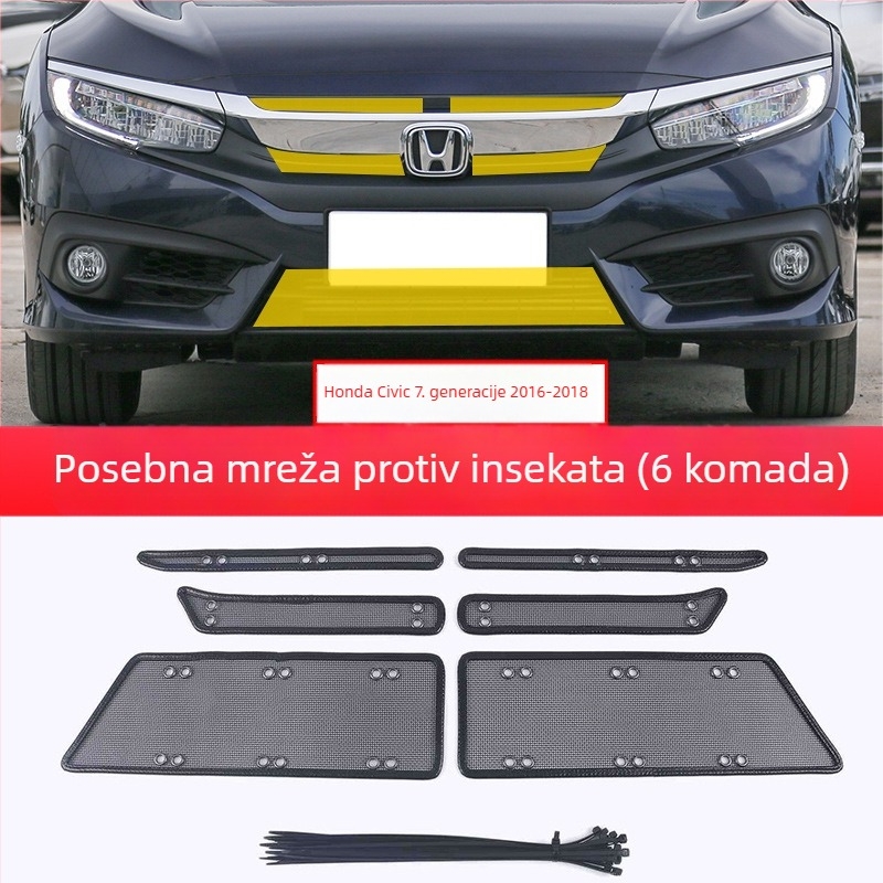 Prednja mreža hladnjaka za Civic 11. generacije – zaštita od insekata, Diamond Silk; otvor 0,2 mm; promjer žice 0,2 mm; radni vijek 20; marka Yuhu