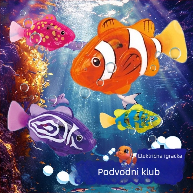 Senzorski osvijetljena klovni ribica za kupanje – plivačka plastična vodena igračka, za djecu 4–6 godina, 3C certifikat 2022182202033944