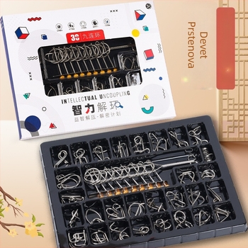 Metalni Kongming Lock/Luban Lock puzzle set, 30 komada, za djecu 7–14 godina