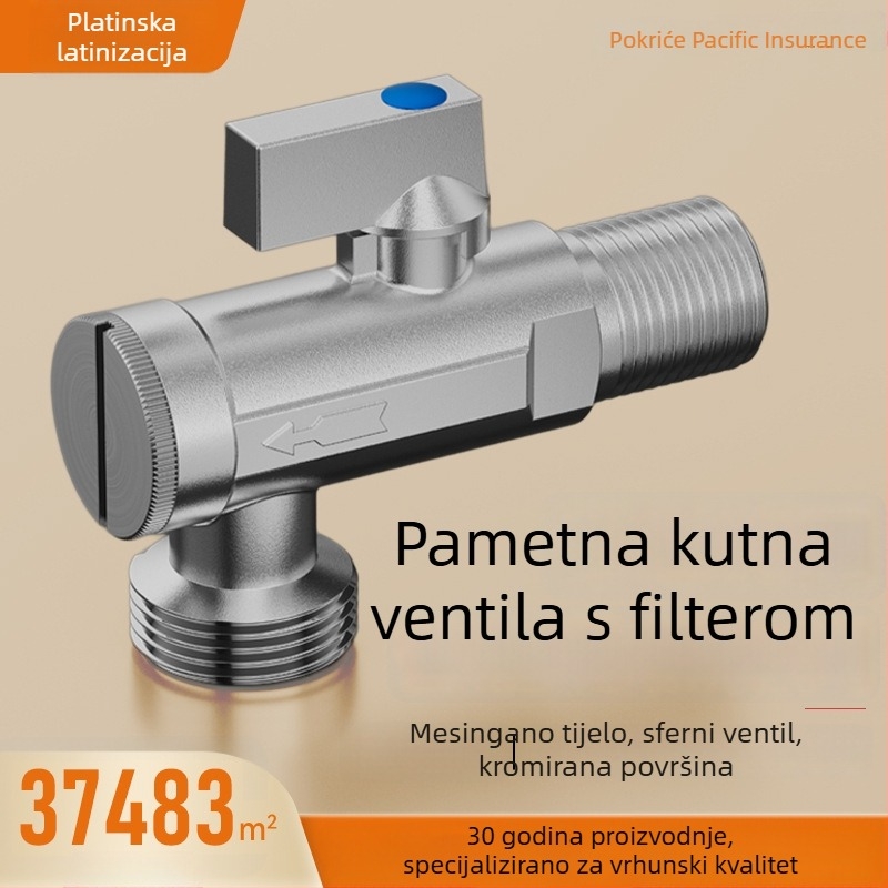 Ap124-43 Bakreni kutni ventil za pametne toalete, navojni priključak, CE certifikat