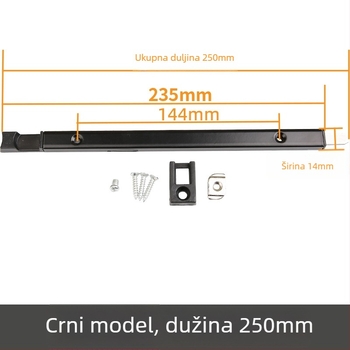 Okno od aluminijske legure s mrežom i vratima, mehanizam zaključavanja s gornjim i donjim zasunom, skrivena šipka zaključavanja, praškasti premaz, moderni minimalistički stil
