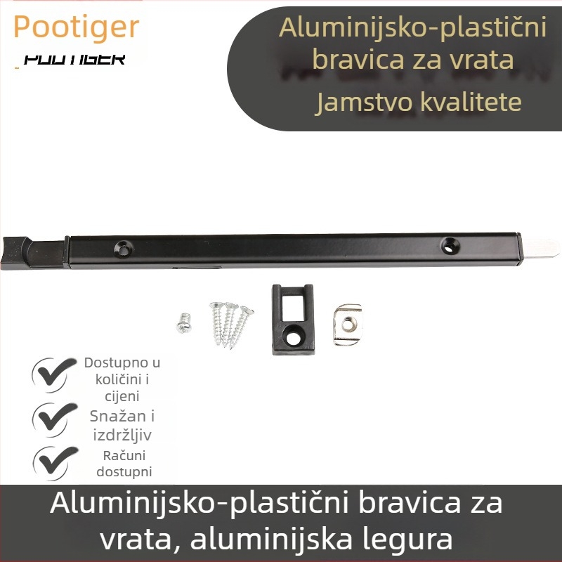 Okno od aluminijske legure s mrežom i vratima, mehanizam zaključavanja s gornjim i donjim zasunom, skrivena šipka zaključavanja, praškasti premaz, moderni minimalistički stil