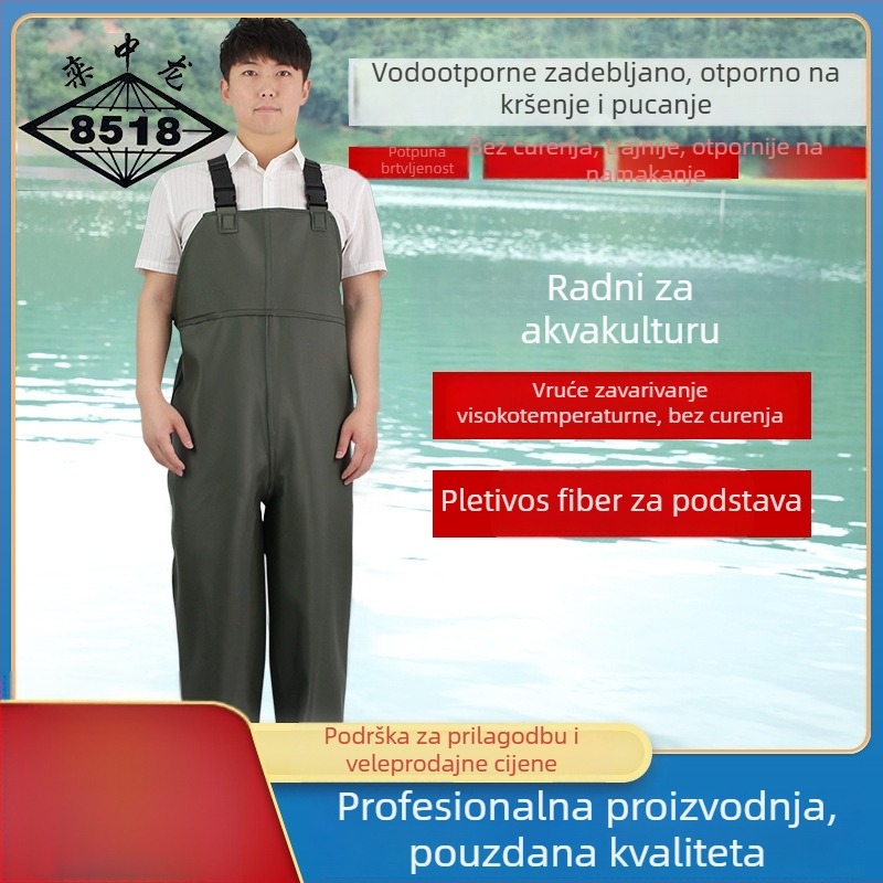 Vodootporno pončo s naramenicama za akvakulturu, PVC sloj 0.45 mm, pleteni materijal, otporan na habanje