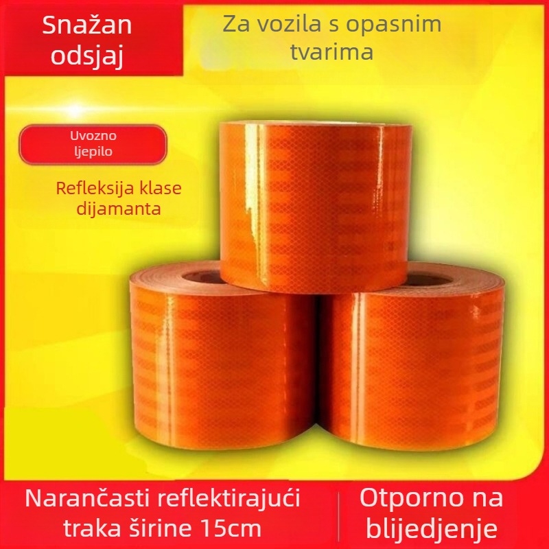 Naljepnica za karoseriju, reflektirajući pojas, samoljepljiva, za cisternu koja prevozi opasne kemikalije