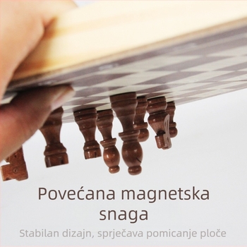 Drvena magnetska sklopiva šahovnica za učenike i odrasle, za natjecanja, visoka kvaliteta