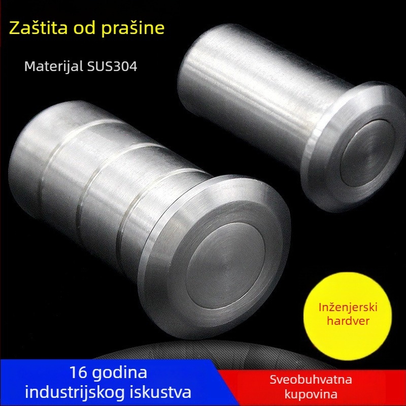 Cijev za zaštitu od prašine za zasun vrata, 304 nehrđajući čelik, brušeni završetak, Ø13 mm čep, model Rda-26