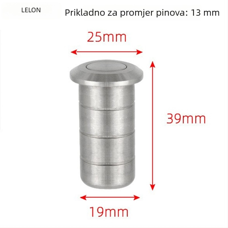 Cijev za zaštitu od prašine za zasun vrata, 304 nehrđajući čelik, brušeni završetak, Ø13 mm čep, model Rda-26