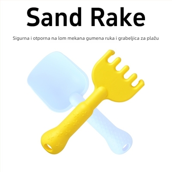 Plastične igračke za plažu za djecu: lopatica i grabuljice za igru na pijesku i u vodi, za dob djece 0–3 godine