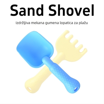 Plastične igračke za plažu za djecu: lopatica i grabuljice za igru na pijesku i u vodi, za dob djece 0–3 godine