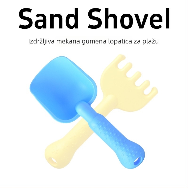 Plastične igračke za plažu za djecu: lopatica i grabuljice za igru na pijesku i u vodi, za dob djece 0–3 godine