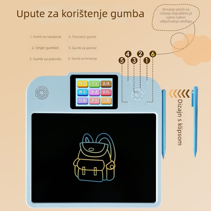 Učenje mašina za djecu s LCD zaslonom, prepoznavanje glasa, glazba i emocionalna interakcija; USB punjenje, plastično kućište; za uzrast 4–6 godina; marka Le zhi writes; 3C certifikacija 2025012202755960