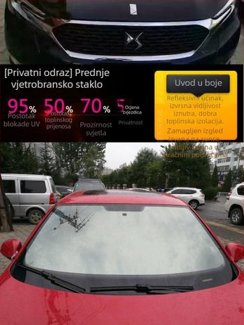 Film za prednje staklo automobila s toplinskom izolacijom i protueksplozijskom zaštitom, propusnost 71–80%, metalni izolacijski sloj, jamstvo 10+ godina