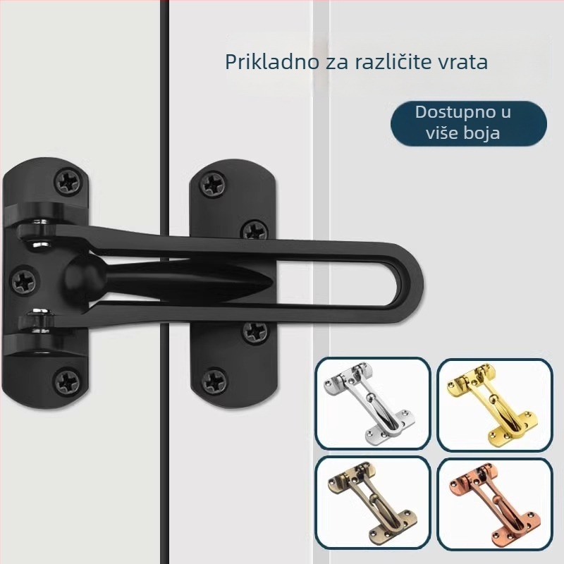 Hotelska protivkrađa brava za vrata, cinkova legura, elektroplatinirana završna obrada, moderni minimalistički dizajn