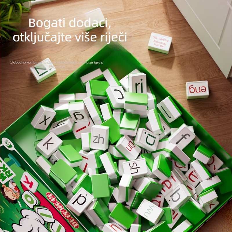 Edukativna dječja društvena igra Mahjong s abecednim slovima, plastična konstrukcija, kategorija šahovske i kartične, DIY sklapanje Mahjong, poticanje intelektualnog razvoja